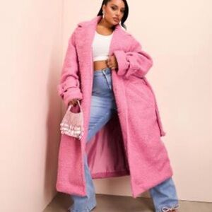 Women's Pink Oversized Coat